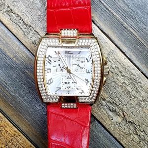 Guess Leather Watch w New Battery